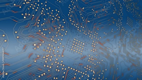 Animation of processor socket over blue background