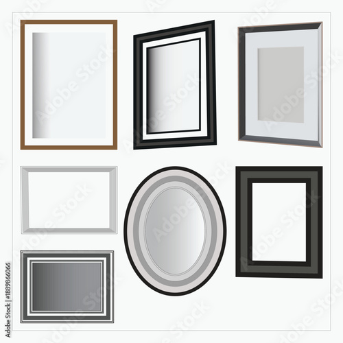 Wallpaper Mural Collection of realistic minimalist photo frame mockups with various shapes Torontodigital.ca