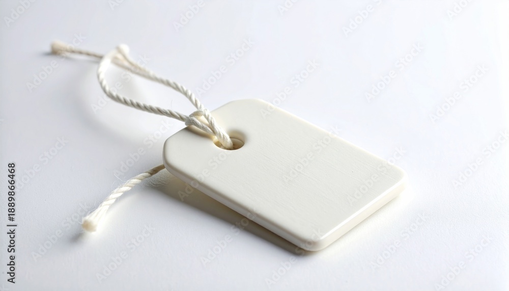 Fototapeta premium Blank white tag with string.