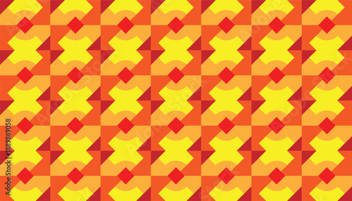 High-quality seamless vector backdrop featuring a symmetrical solar-inspired tessellation. Bold pattern for energy sector branding, summer-themed marketing, and dynamic wallpaper