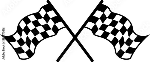 crossed checkered flag racing flag vector 