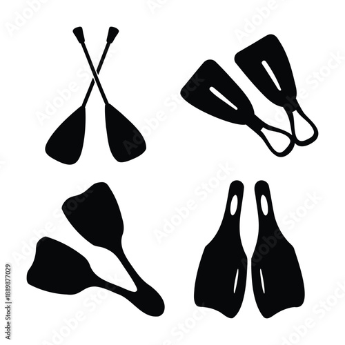 A collection of versatile cooking spatula silhouettes for kitchen and culinary designs