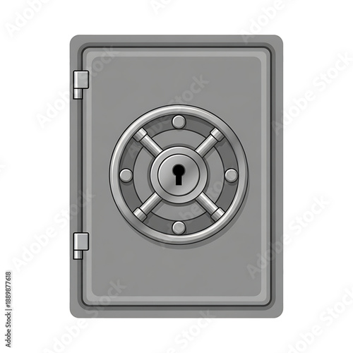 Secure vault safe icon for money and valuables storage.