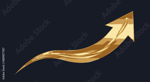 Abstract golden arrow illustration symbolizing growth and forward momentum design