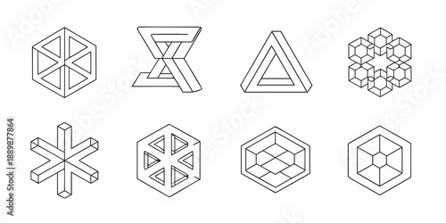 Optical illusions a collection of impossible and geometric shapes