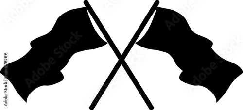 Two color guard flags crossing each other vector 