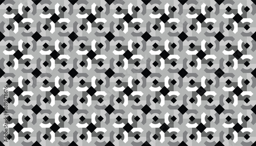 High-performance seamless vector backdrop featuring a sophisticated grayscale tech-inspired tessellation. Detailed pattern for luxury electronics packaging and modern industrial design
