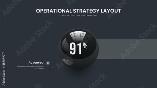 Investor Insight Frame Design Vector Illustration. Sales Planning One Step Chart Presentation Layout. Digital Briefing 1 Option Infographic Slideshow Template.