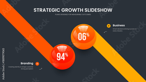 Sales Insight Two Element Diagram Frame Template. Business Overview 2 Option Infographic Slide Layout. Educational Planning Presentation Design Vector Illustration.
