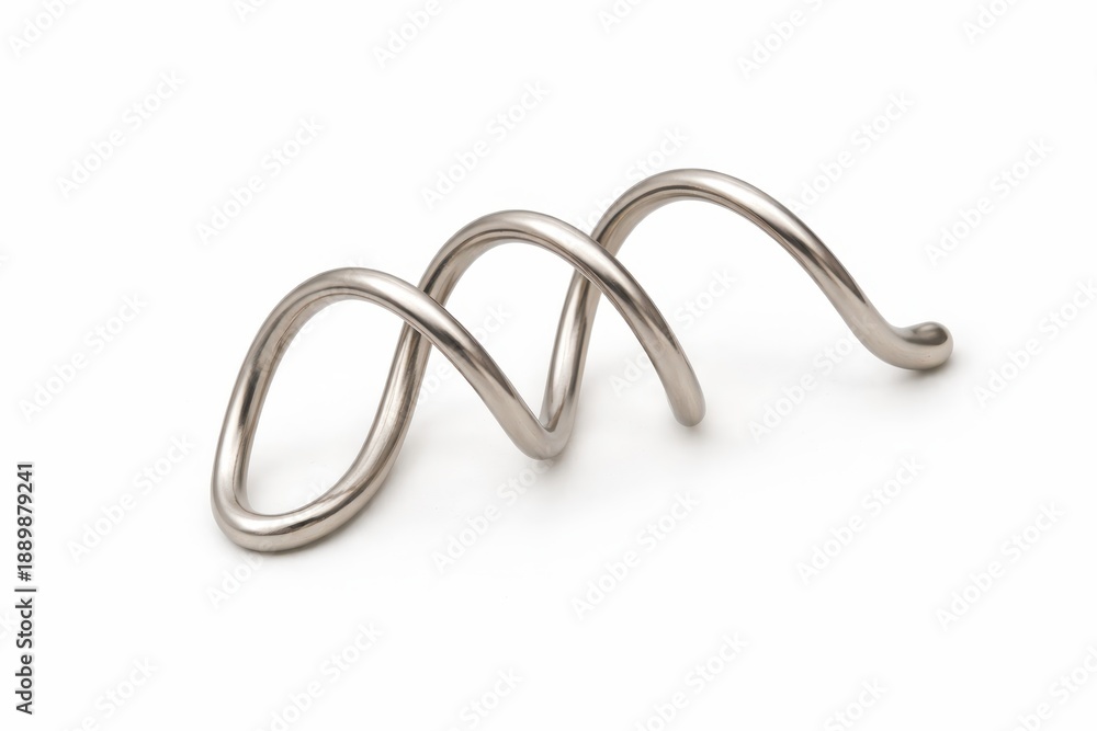 Naklejka premium Minimal stainless spiral bun hairpin coil studio product photo isolated on white background