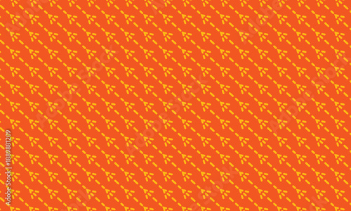 Seamless Orange Geometric Pattern with Yellow Dashed Lines and Diagonal Arrowhead Elements for Modern Creative Branding and Web Background