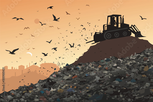 Landfill Mountain Trash Pollution View Ill