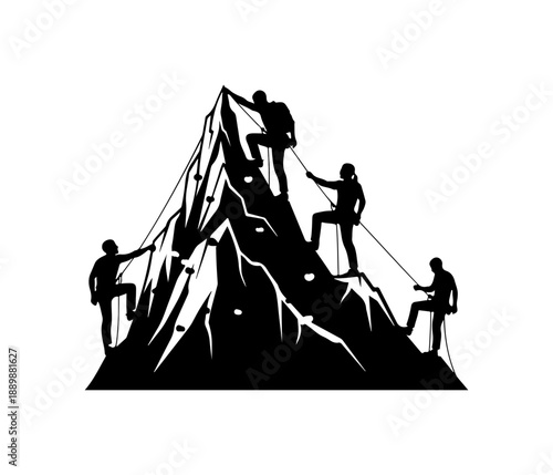 Teamwork on Mountain Climb