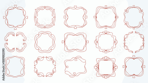 Elegant thin line decorative frames collection for invitations and art projects