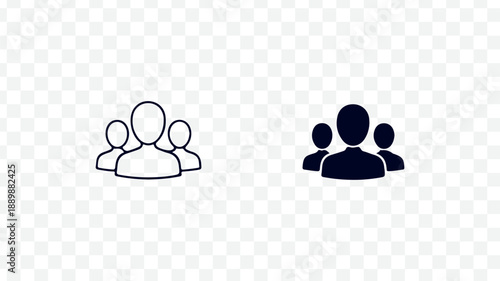 Professional people icons set for teamwork and collaboration isolated on Transparent Background
