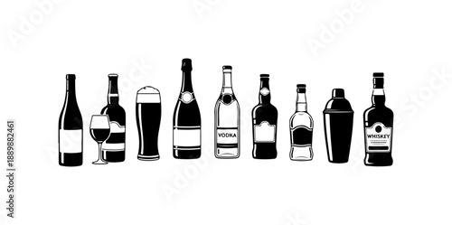 Collection of Alcohol Bottles
