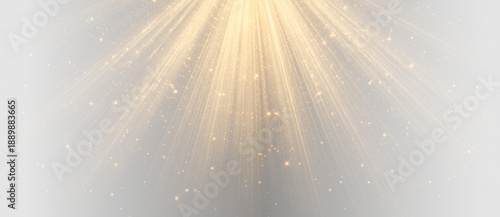 Wallpaper Mural Golden light rays with glowing particles and radiant sunlight effect abstract vector illustration on transparent background Torontodigital.ca