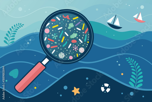 Microplastics Water Magnified View