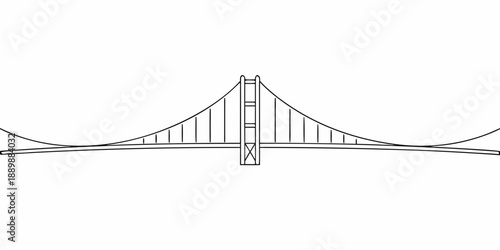 Simple line drawing of the golden gate bridge san francisco