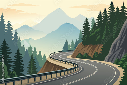 Mountain Road Switchbacks Scenic Drive Ill