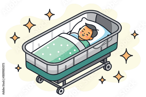 Newborn Bassinet Hospital Moment Illust