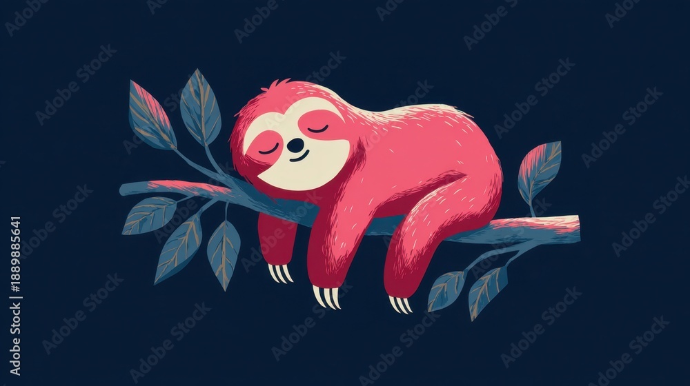 Fototapeta premium Sloth on a branch in forest