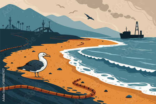 Oil Spill Coastline Pollution