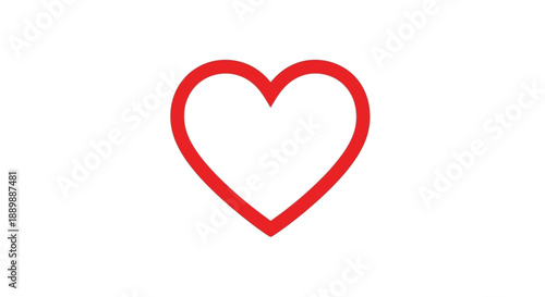 Minimalist heart outline on clean backdrop displaying love affection and romance in simplicity