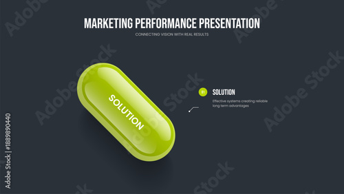 Enterprise Insight Frame Design Vector Illustration. Consulting Introduction 1 Element Infographic Slide Layout. Digital Review One Step Diagram Presentation Template.