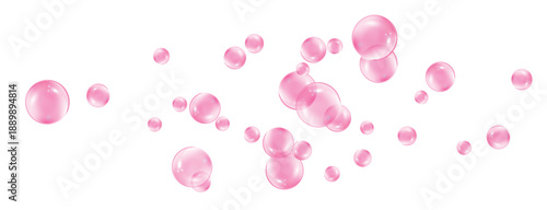 Pink skincare essence bubbles molecular cosmetic abstract background illustration vector
