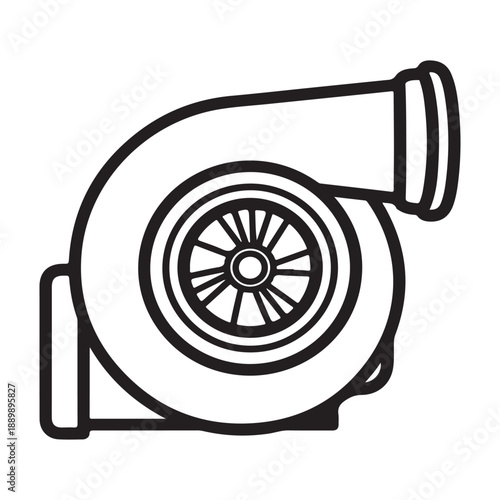 Turbo Housing Outline Mechanical Forced Induction Component Illustration
