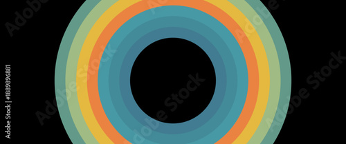 Abstract colorful 70s background vector. Vintage retro wallpaper with rainbow stripes and wavy lines.