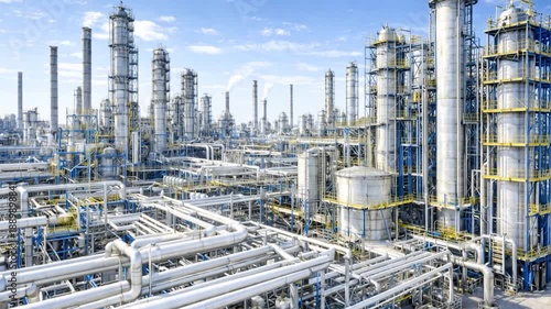 Wallpaper Mural Aerial view of Large modern oil refinery and petrochemical industrial plant with intricate pipelines. Torontodigital.ca