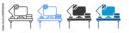 Workspace Icon Set Multiple Style Collection