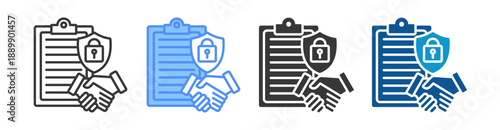 Privacy Icon Set Multiple Style Collection