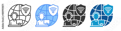 Remote Work Icon Set Multiple Style Collection