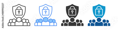 Privacy Icon Set Multiple Style Collection