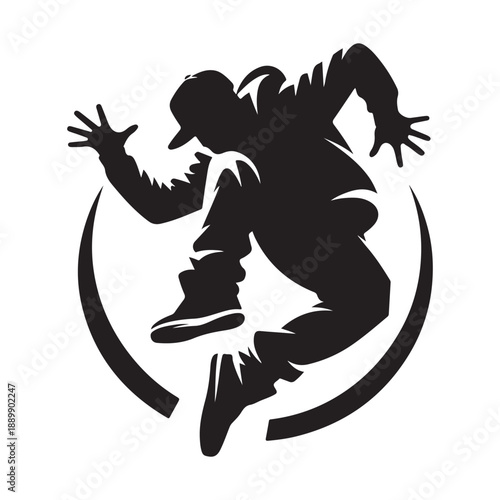 street hip hop dance style vector silhouette clip art logo design illustration icon collection.
