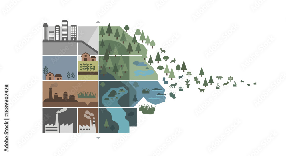 Obraz premium Environmental Impact Infographic Elements