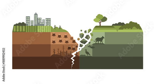 Environmental destruction and conservation comparison