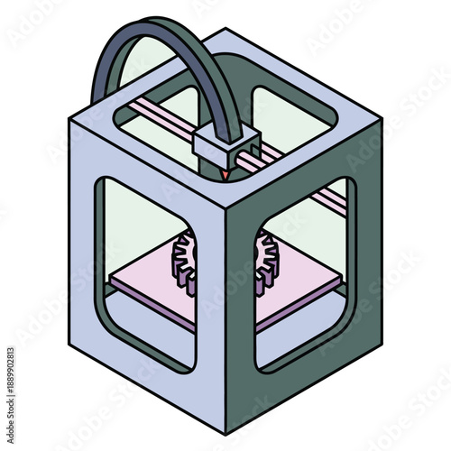 A 3D printer in action, creating a complex object with precision and accuracy