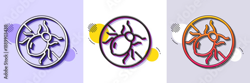 Mattress bed bugs line icon. Halftone dotted pattern. Gradient icon with grain shadow. Hypoallergenic sign. Anti-allergic symbol. Line bed bugs icon. Various designs. Vector