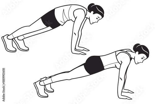 Home Workout Exercise Illustration Clean Vector