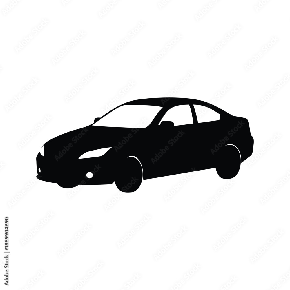 Fototapeta premium Modern car silhouette vector illustration design, A sleek and modern car silhouette vector illustration design for various graphic design purposes