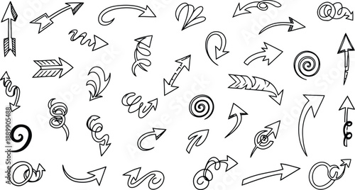 Set of diverse directional arrows