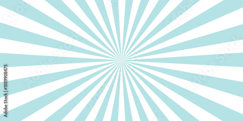 An abstract blue sunburst background featuring a vintage vector design with radial stripes and bright light rays in a retro starburst illustration