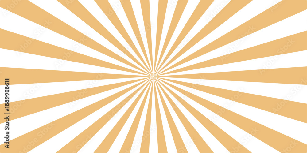 Fototapeta premium A vibrant retro grunge sunburst vector illustration featuring orange and yellow radial rays in a vintage summer sunrise pattern with a distressed texture design