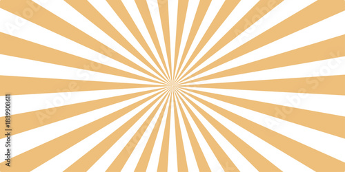 A vibrant retro grunge sunburst vector illustration featuring orange and yellow radial rays in a vintage summer sunrise pattern with a distressed texture design