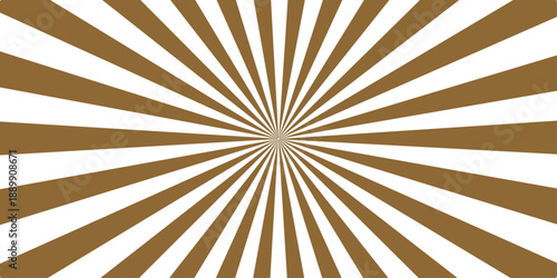 Vintage grunge sunburst background with radial rays and retro paper texture featuring a brown starburst pattern design for an old vector illustration backdrop