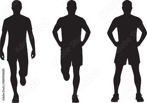 Silhouettes of people in various poses and activities. Black isolated human figures in minimal vector style, ideal for lifestyle, business, social, and infographic design use.